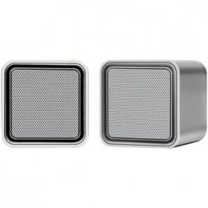 luv compact usb-powered stereo speakers for mac and pc laptop-silver